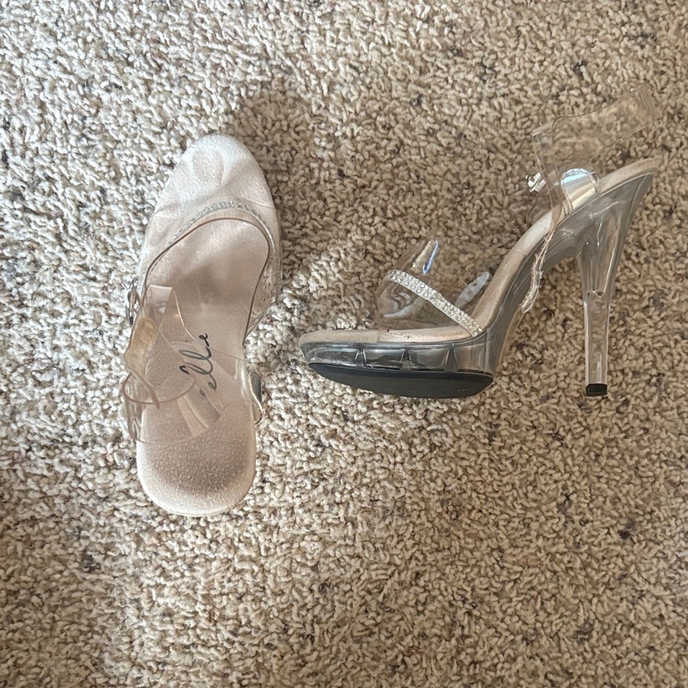 Elle Women's Transparent Silver Heels
